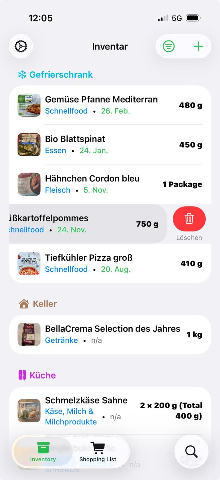 WhatTheFridge inventory preview